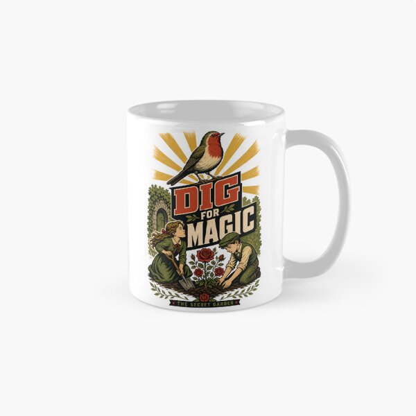 Item preview, The Secret Garden Dig For Magic Retro WPA Style Poster designed and sold by Fenay Designs.