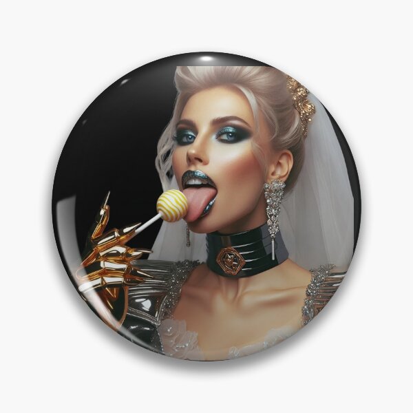 Item preview, Golden Cyborg Bride Licking Lollipop designed and sold by Voodoo Store Paranormal Collections.