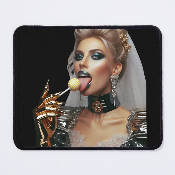 Item preview, Golden Cyborg Bride Licking Lollipop designed and sold by Voodoo Store Paranormal Collections.