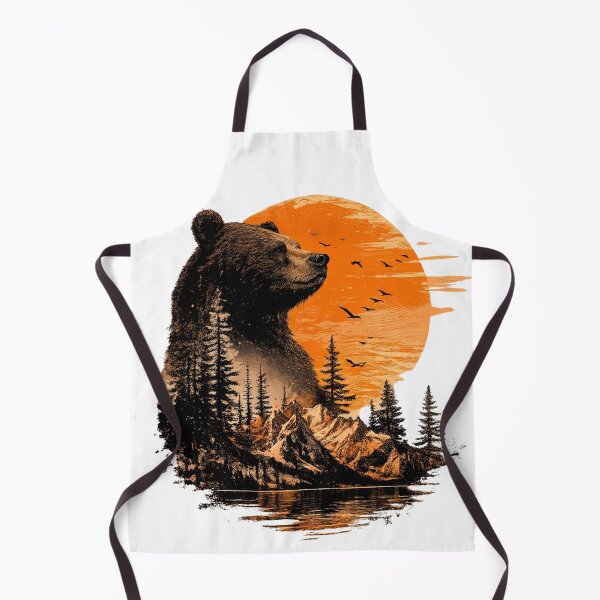 Item preview, Majestic Bear Double Exposure Sunset Forest Vintage Wildlife Graphic designed and sold by RedPixelPlus.