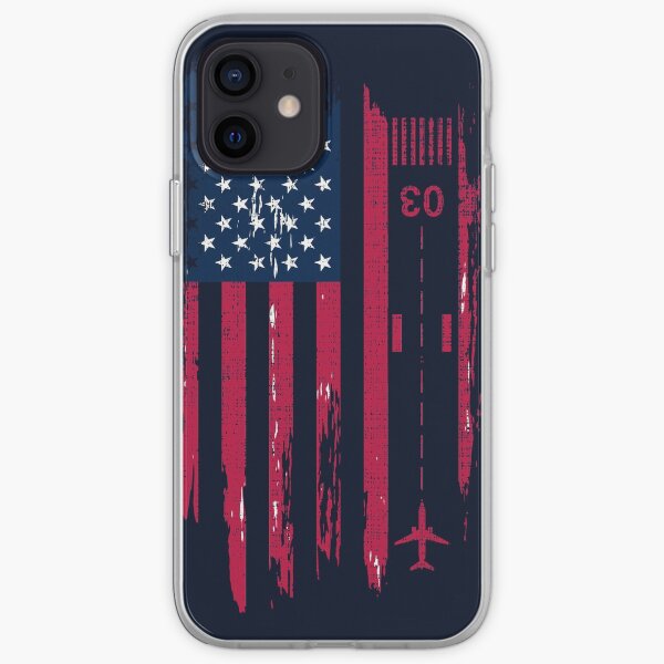 Aviador patriótico de la vendimia piloto de la bandera americana regalo de camisetas Funda blanda para iPhone