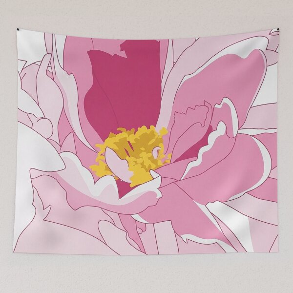 Item preview, Elegant Minimalist Pink Peony Flower Art designed and sold by Apex_Visuals.