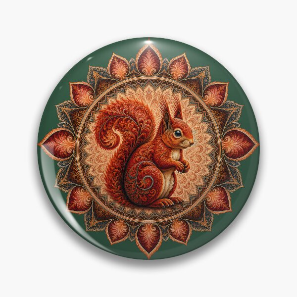 Item preview, Fractal Red Squirrel Mandala designed and sold by SecretSquirrellDesigns.