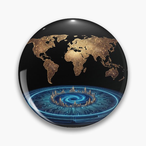 Item preview, Futuristic Golden World Map Circuit designed and sold by Global-Command.