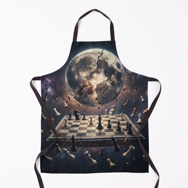 Item preview, Cracked Moon Above Floating Chessboard in Space designed and sold by ASTRAL ART LAB.