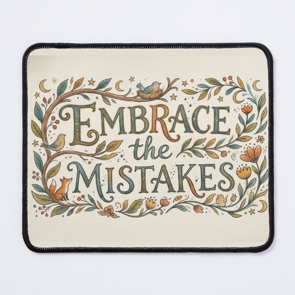 Item preview, Embrace The Mistakes Woodland Vine Typography Art designed and sold by Englandbear.