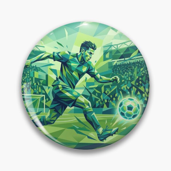 Item preview, Geometric Green Soccer Player Art designed and sold by AnnArtshock.