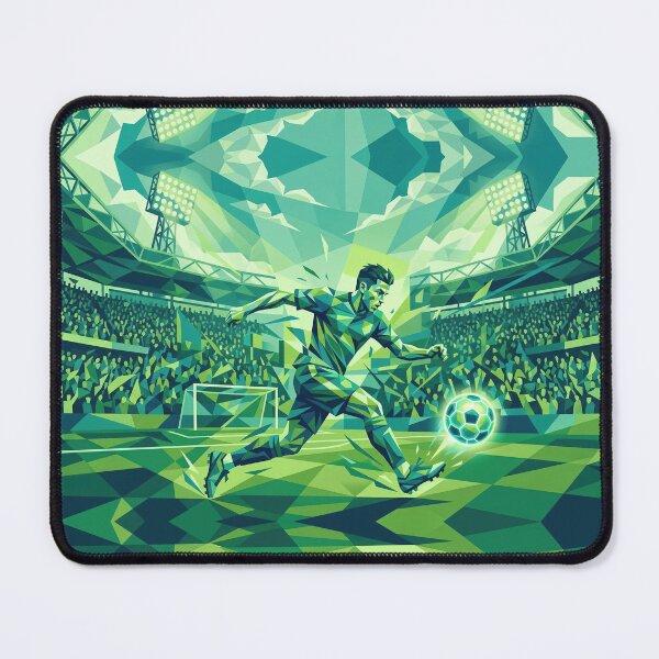 Item preview, Geometric Green Soccer Player Art designed and sold by AnnArtshock.