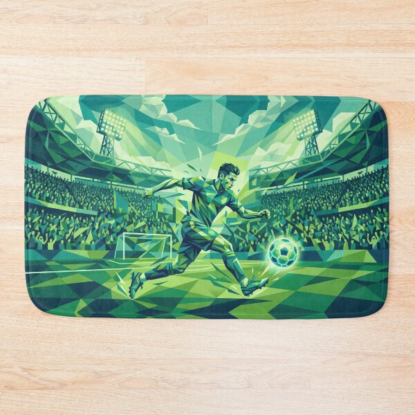 Item preview, Geometric Green Soccer Player Art designed and sold by AnnArtshock.