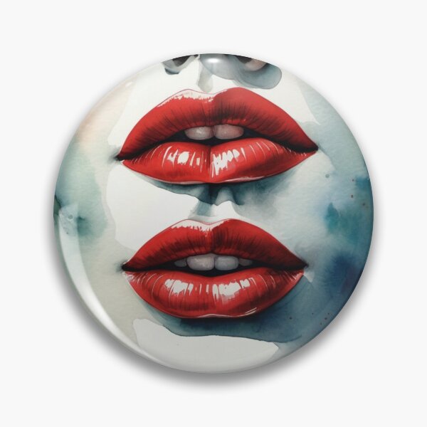 Item preview, Surrealist watercolor female face with double mouth designed and sold by RAISC.