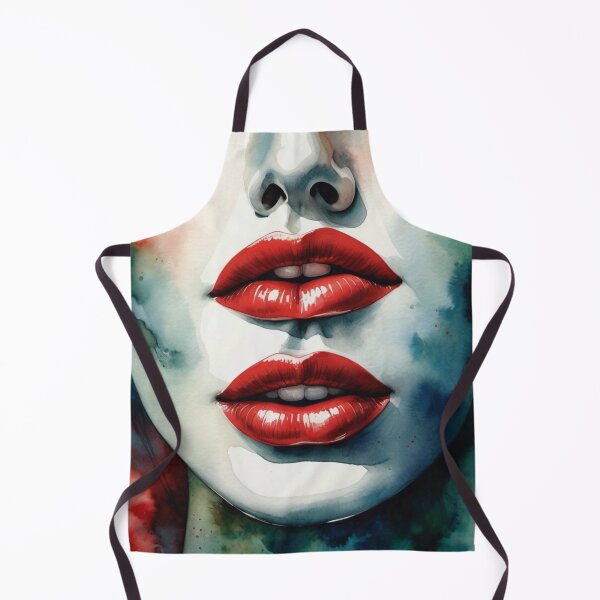 Item preview, Surrealist watercolor female face with double mouth designed and sold by RAISC.