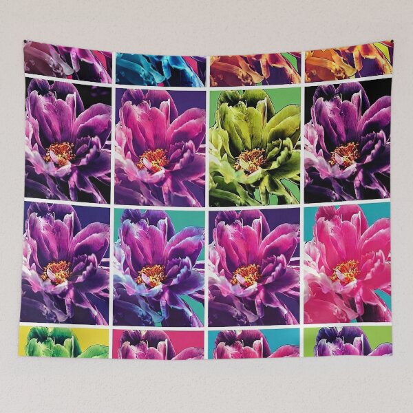 Item preview, Vibrant Pop Art Peony Flower Grid designed and sold by Apex_Visuals.