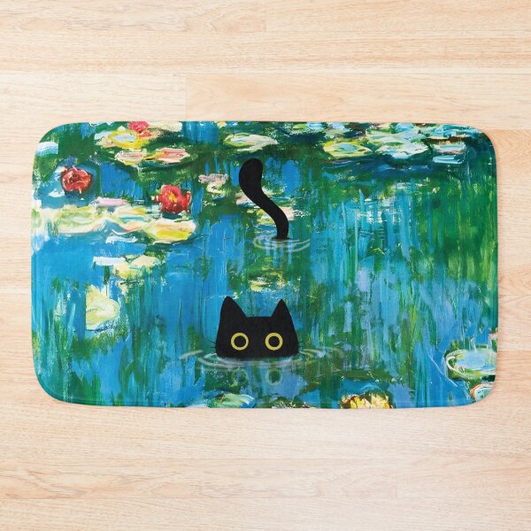 Item preview, Monet Cat in Water Lilies Pond designed and sold by PurrfectHome.