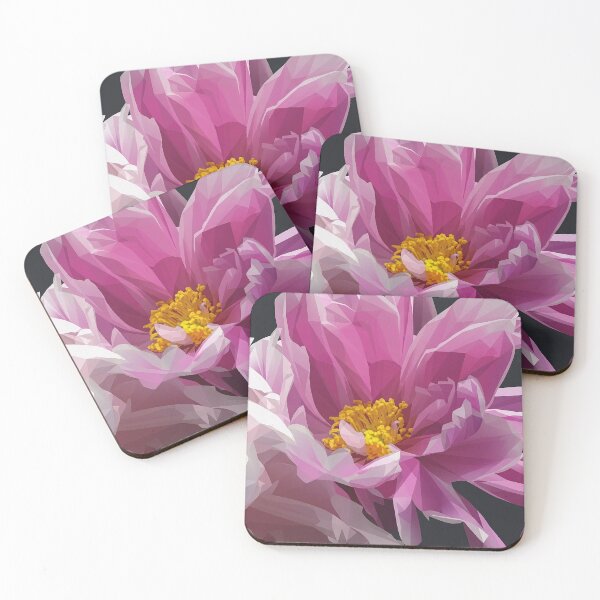 Item preview, Geometric Low Poly Pink Peony Bloom designed and sold by Apex_Visuals.