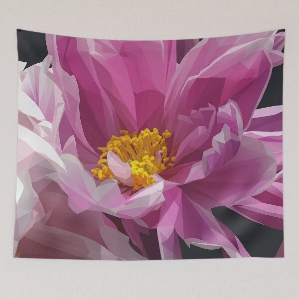 Item preview, Geometric Low Poly Pink Peony Bloom designed and sold by Apex_Visuals.