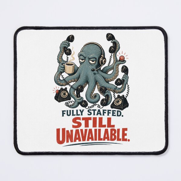 Item preview, Fully Staffed Still Unavailable Funny Octopus Customer Service Office Humor designed and sold by Print Loft.