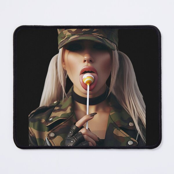 Item preview, Glam Camo Girl Licking Lollipop designed and sold by Voodoo Store Paranormal Collections.