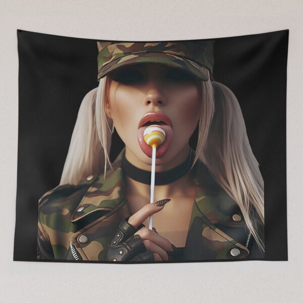 Item preview, Glam Camo Girl Licking Lollipop designed and sold by Voodoo Store Paranormal Collections.