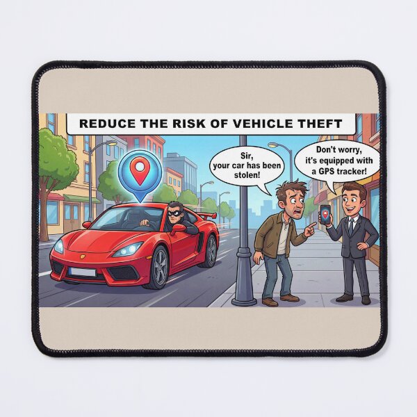 Item preview, Reduce Vehicle Theft Risk – Funny GPS Car Tracking and Anti-Theft Cartoon 5 designed and sold by WordPlayStudio.