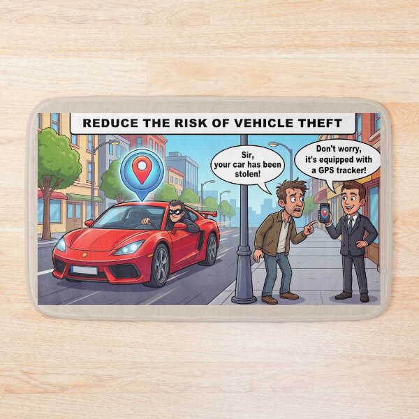 Item preview, Reduce Vehicle Theft Risk – Funny GPS Car Tracking and Anti-Theft Cartoon 5 designed and sold by WordPlayStudio.