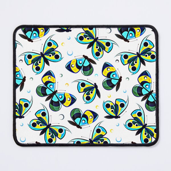 Item preview, Blue Yellow Teal Eye Spot Butterfly Pattern Bold Graphic Illustration T-Shirt designed and sold by DERA RAY.