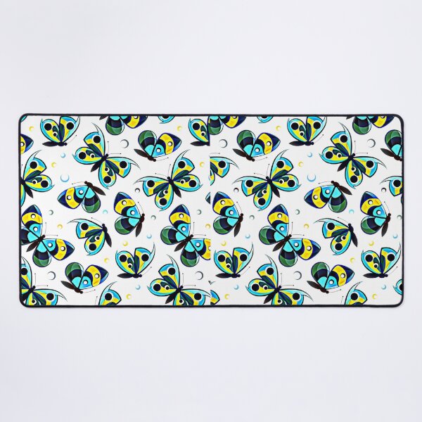 Item preview, Blue Yellow Teal Eye Spot Butterfly Pattern Bold Graphic Illustration T-Shirt designed and sold by DERA RAY.