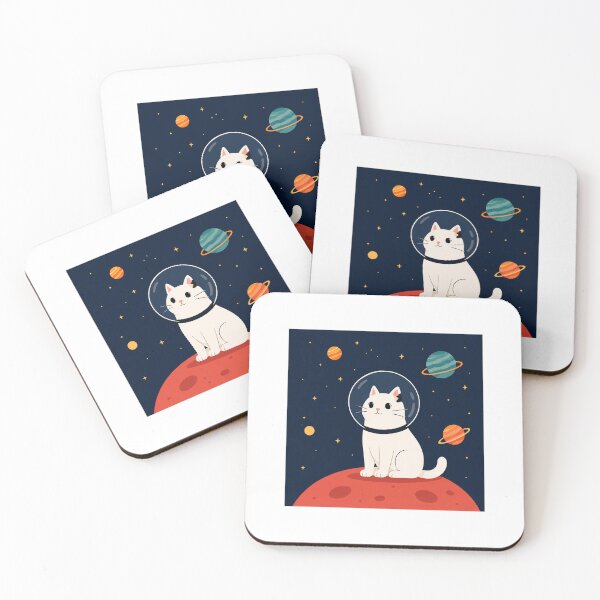 Item preview, Cute Space Cat Astronaut | Minimalist Galaxy Cat Illustration | Cosmic Kawaii Cat Art designed and sold by Endywestface.