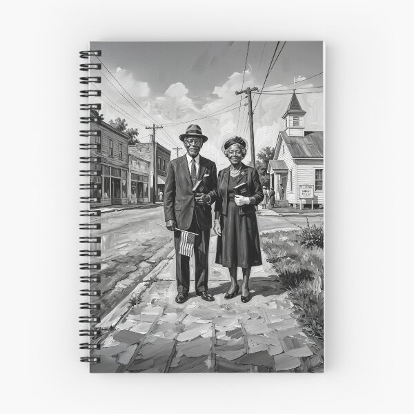 Item preview, Senior Black Couple Black & White Portrait Going to Church designed and sold by Home Decor Art.