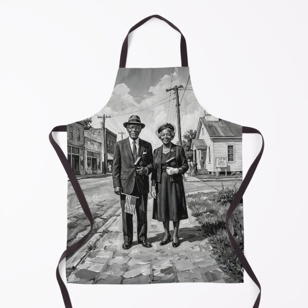 Item preview, Senior Black Couple Black & White Portrait Going to Church designed and sold by Home Decor Art.