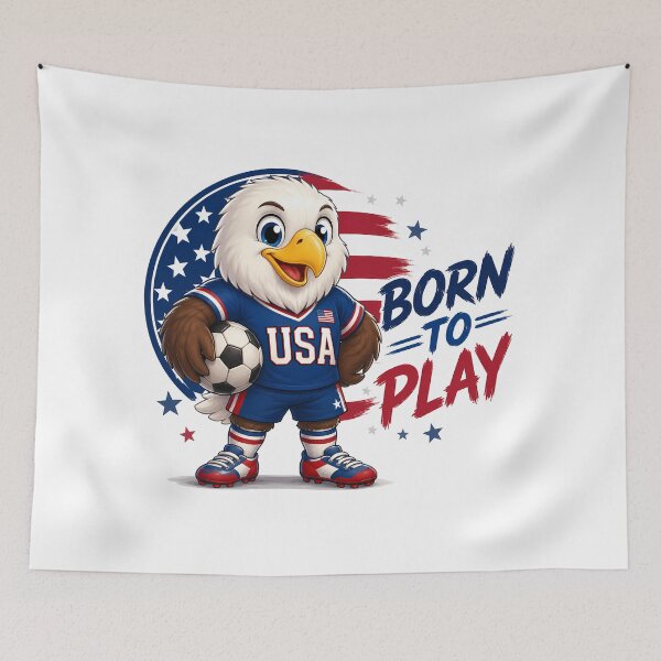Item preview, Born to Play USA Soccer Eagle . Patriotic Football Mascot  designed and sold by aminz4.