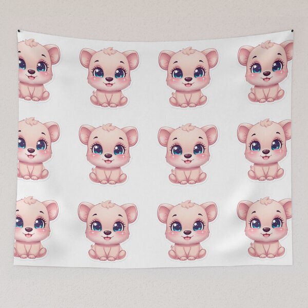 Item preview, Cute Pink Baby Deer Sticker | Kawaii Fawn Cartoon | Adorable Forest Animal Gift designed and sold by AhiraDesign.