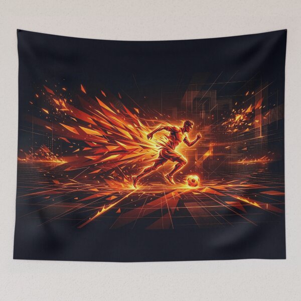 Item preview, Fiery Soccer Player in Motion designed and sold by AnnArtshock.