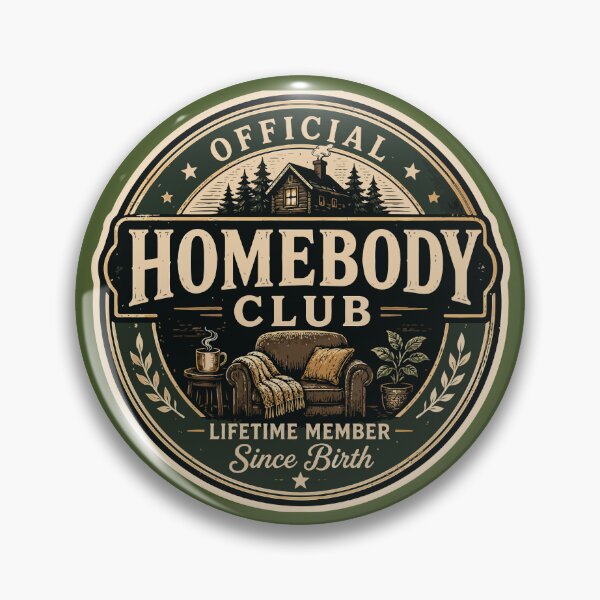 Item preview, Official Homebody Club Lifetime Member Since Birth Funny Introvert Vintage Sticker designed and sold by Nubrixa-Studio.