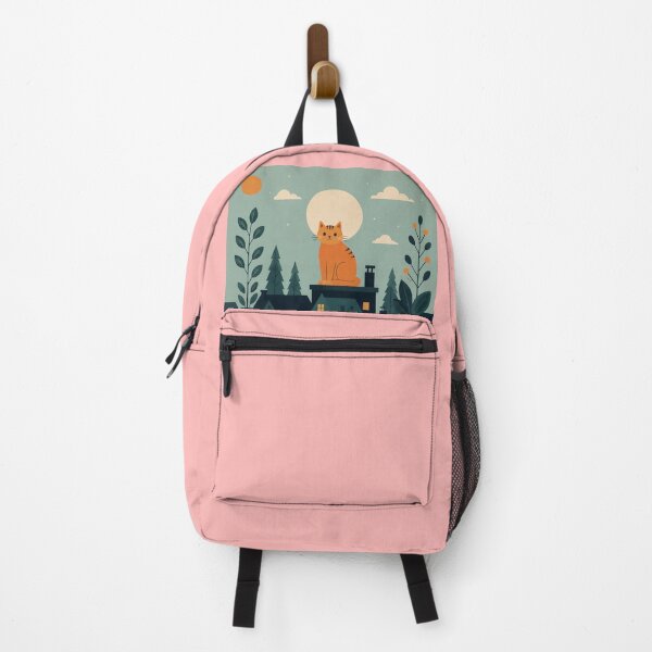 Item preview, Moonlit Rooftop Cat | Cute Orange Cat Illustration | Cozy Night Sky Art designed and sold by Endywestface.