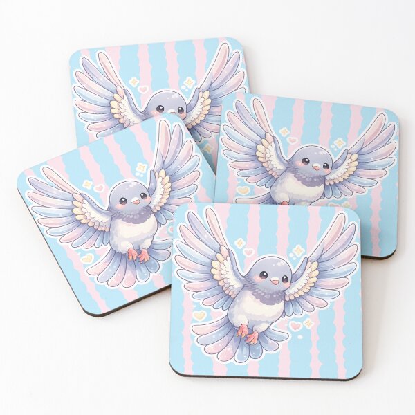 Item preview, Cute Pastel Flying Pigeon with stripes designed and sold by azule1.