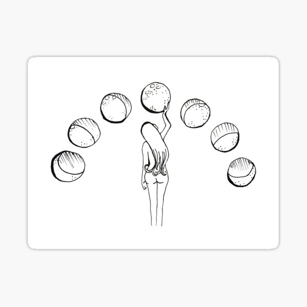 Moon Phases - Woman - Cycle - Power Sticker