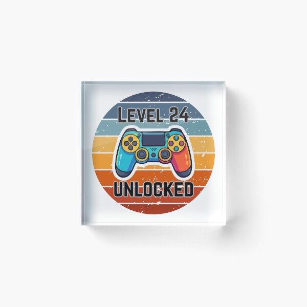 Item preview, Retro Gamer - Level 24 Unlocked designed and sold by MayaCordalia.