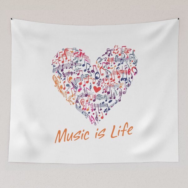 Item preview, Vibrant Symphony Note Heart - Music is Life Artistic Graphic designed and sold by ArthousePromos.