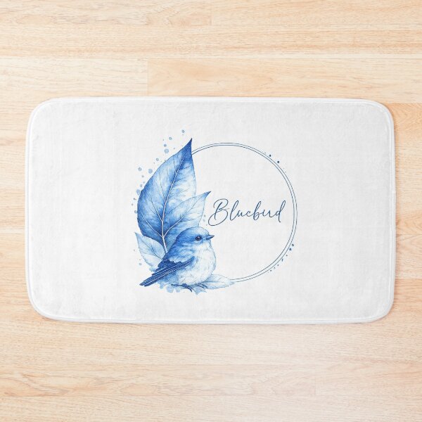 Item preview, Elegant Bluebird Watercolor Botanical Circle | Minimalist Bluebird Lover Nature Art designed and sold by Dinaelsherkawy.