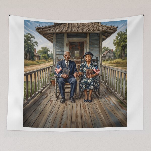 Artikelvorschau, Senior Black Couple Portrait entworfen und verkauft von Home Decor Art.