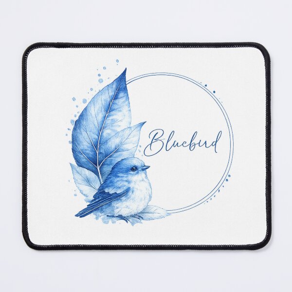 Item preview, Elegant Bluebird Watercolor Botanical Circle | Minimalist Bluebird Lover Nature Art designed and sold by Dinaelsherkawy.