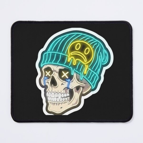 Item preview, Neon Sad Skull - Edgy Emo Grunge Aesthetic Vector designed and sold by alalame.