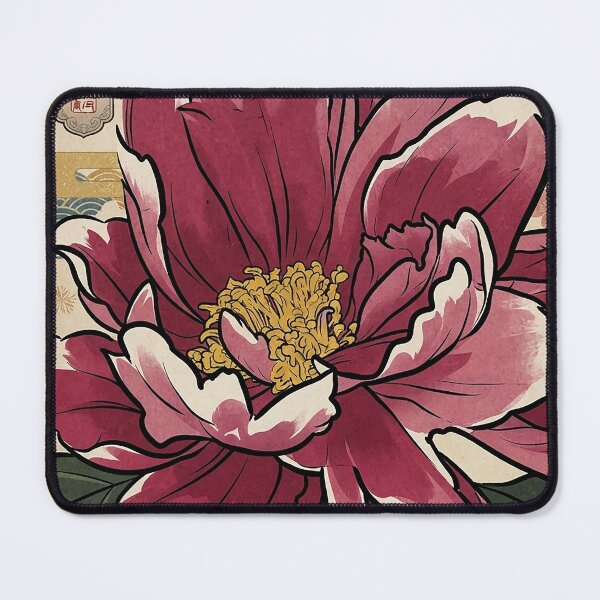 Item preview, Vintage Japanese Style Pink Peony Art designed and sold by Apex_Visuals.