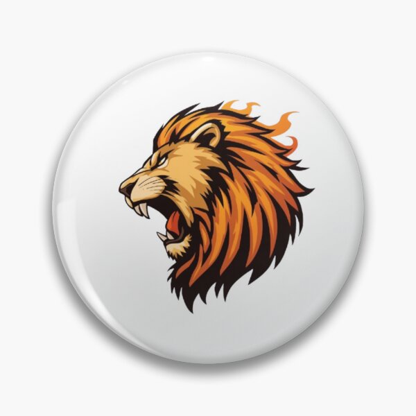 Item preview, Roaring Lion Head with Fire Mane Vector Art designed and sold by ByKayaPrints.