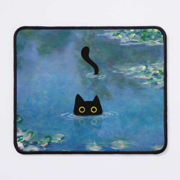 Item preview, Monet Cat in Water Lilies Pond designed and sold by PurrfectHome.