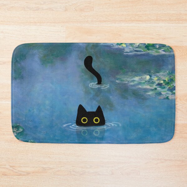 Item preview, Monet Cat in Water Lilies Pond designed and sold by PurrfectHome.