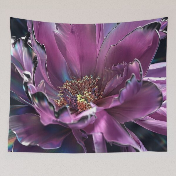 Item preview, Iridescent Cyberpunk Neon Peony Flower designed and sold by Apex_Visuals.