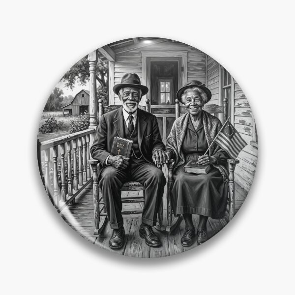 Item preview, Senior Black Couple Black & White Portrait designed and sold by Home Decor Art.