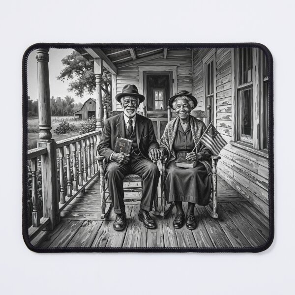 Item preview, Senior Black Couple Black & White Portrait designed and sold by Home Decor Art.