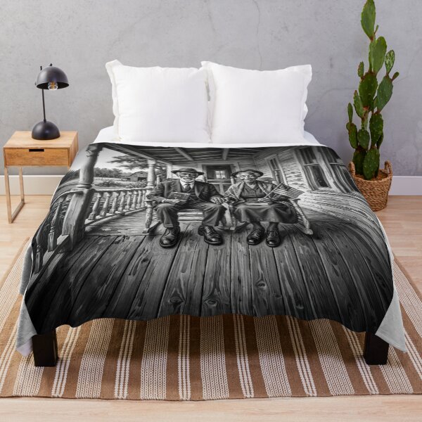 Item preview, Senior Black Couple Black & White Portrait designed and sold by Home Decor Art.